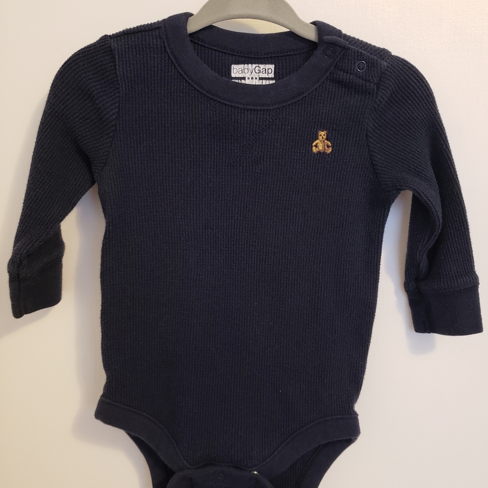 Baby gap black thermal long sleeve body suit
